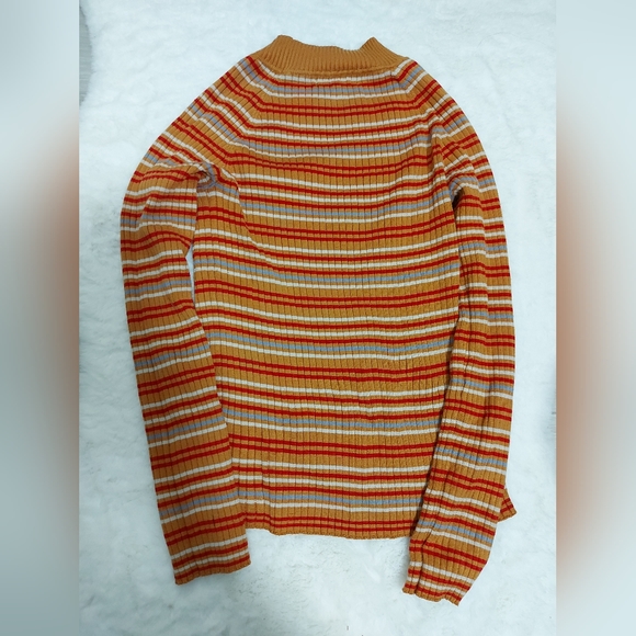 pink rose y2k striped mockneck - Picture 2 of 4